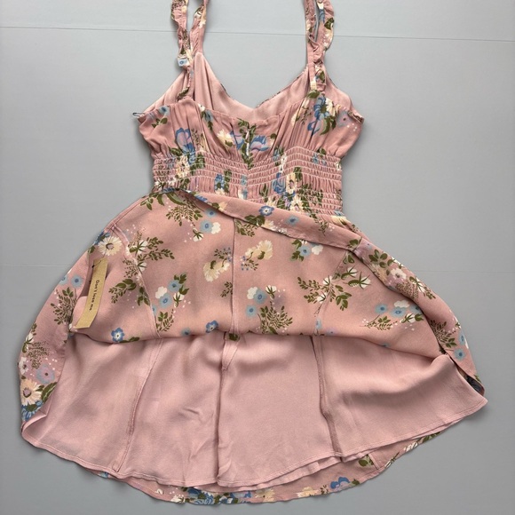 Reformation Size 12 Elyse Floral Mini Dress Smocked Waist Cottagecore Fairy - Picture 12 of 16